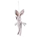 Figutsga Portachiavi in peluche a forma di orso di coniglio e orso alla moda, con ciondolo a forma di coniglio, colore: beige