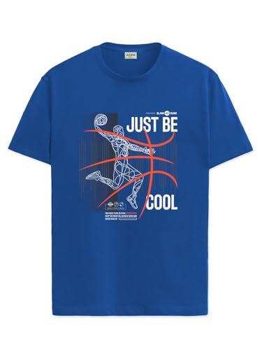 T-shirt imprimé pour homme coton col rond manches mi-longues coupe régulière ADRO