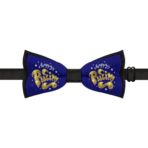 GoasNei Happy Purim Day Jewish Carnival Bow Tie for Men Adjustable Necktie Funny Tie Neck Ties for Weddings Party