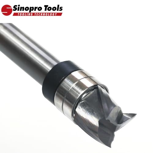 Sinoprotools Spiralfräser 8mm Schaft VHM Fräser, 3Flöten Up Cut Nutfräser, 12mm Schnittdurchmesser，10mm Schnittlänge，Bündig-Profilfräser für Holz Kanten Bündig zu Fräsen oder um zu Kopieren