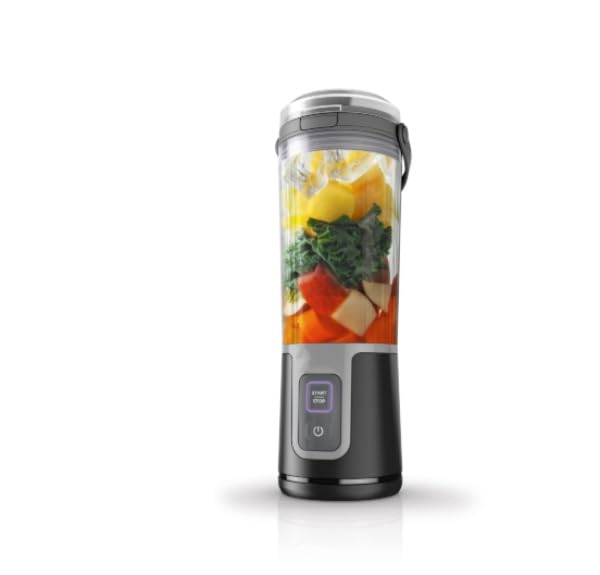 Portable Personal Blender, 16 oz, BPA-Free Smoothie Maker with Sip Lid, Black