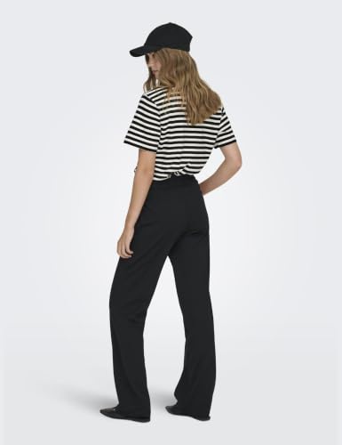ONLY Damen Onllivina S/S Stripe Tee JRS, Cloud Dancer/Stripes:Black Stripes, M – Ansicht 5