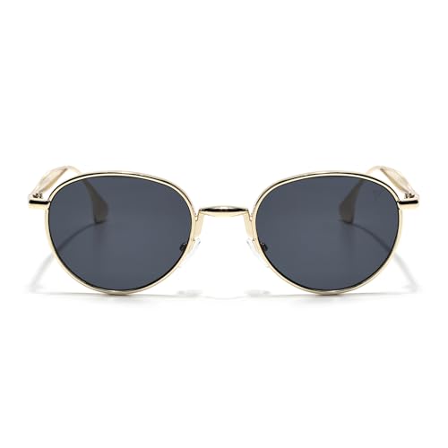 Image of Voyage Round Polarized Sunglasses for Men & Women (Black Lens | Black Frame - MG7609)