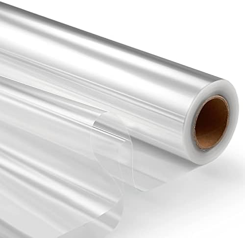 Bilibunny Clear Cellophane Wrap Roll, 100ft-L x 31.5in-W Fold to 16in Strong & Crystal Cellophane Wrap for Gift Baskets Flowers Food, 3.0 Mil Thick Food Grade Cellophane Paper