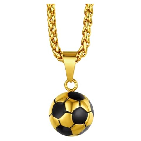 Richsteel Gold Soccer Pendant Necklace Cover