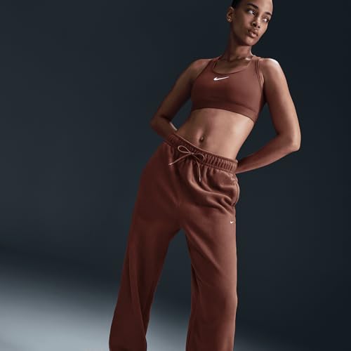 Nike Therma-FIT One Women's Loose Fleece Pants (FB5578-218, Red Sepia/Pale Ivory)2