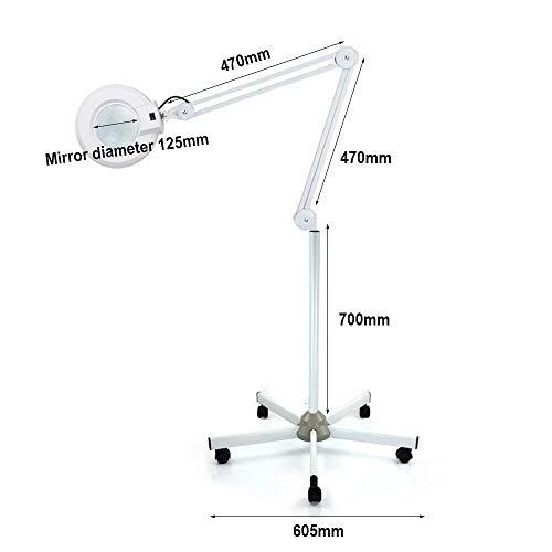 Lampe loupe LED 5 dioptries avec bras pivotant et intensité variable 22W - 5