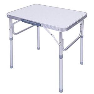 Dancal Table Pliante de Camping, Plateau de Support de Bureau de Table Pliante réglable en Alliage d’aluminium pour Pique-Nique de Camping de Jardin en Plein air(Blanc argenté)