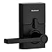 Kwikset SmartCode 917 Keypad Keyless Entry Residential Electronic Lever Lock Deadbolt Alternative with Halifax Door Handle, SmartKey Security, Matte Black Contemporary