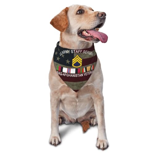 Us Army Staff Sergent Iraq-Afghanistan Veteran Dog Scarf Pet Bandana Cat Pet Bibs