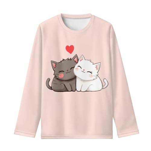 Girls Long Sleeve T Shirt Crew Neck Shirts Polyester Girls Top Casual Stretchy Tee Soft Fabric Pullover 3-16Y