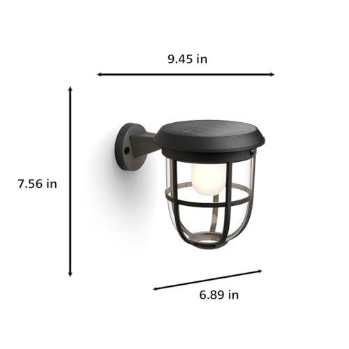 PHILIPS Solar LED UltraEfficient Wall Lantern, 1-Pack, Black - image 2