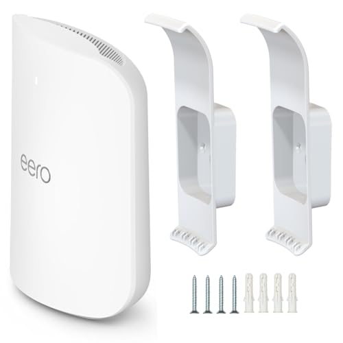 Image of Wall Mount Holder for eero Max 7, No Messy Wires, Space Saving, Wall Stand Bracket Compatible with eero Max 7 Tri-Band Mesh WiFi System (2 Pack)