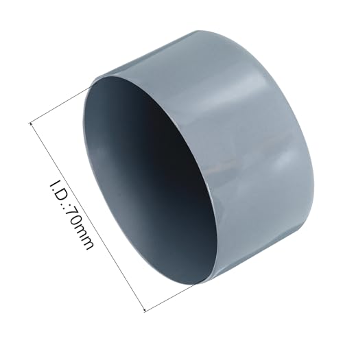 Image of uxcell 4pcs Rubber End Caps 70mm ID Vinyl Round Tube Bolt Cap Cover Screw Thread Protectors Grey, 40mm Height