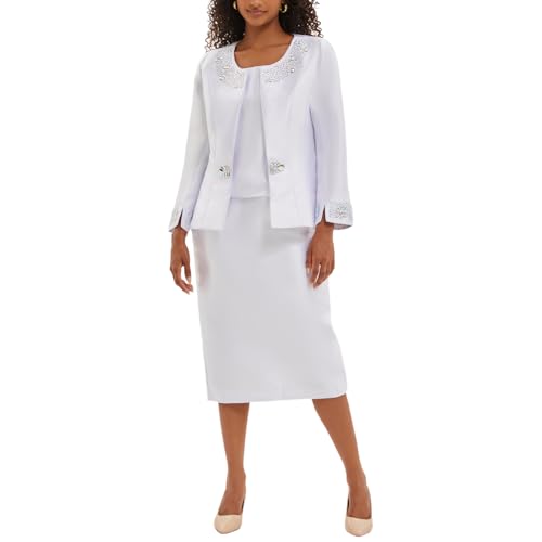 Women's 3 Piece Church Suits for Formal Occasions with Handmade Diamond Hot Stamping Dress Church Set4