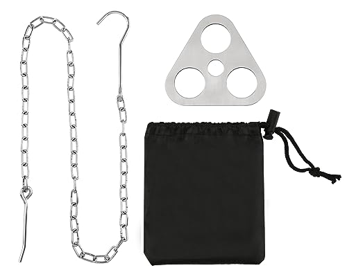DS. DISTINCTIVE STYLE Stainless Steel Campfire Tripod Plate for Outdoor Cooking - Turn Branches into Camping Tripod for Hanging Cookware - Camping Accessories for Fire Pit and Outdoor Oven