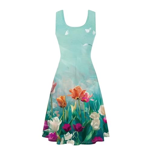 Image of TOADDITDO Womens Summer Sleeveless Tank Dress with 2 Side Pockets XS-4XL Plus Size