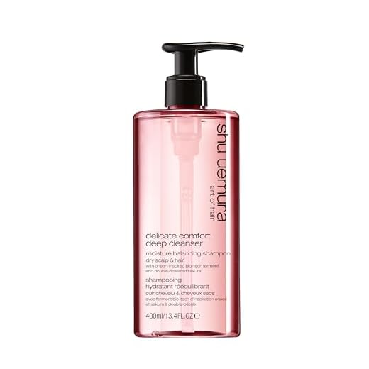 Shu Uemura, Deep Cleanser Delicate Comfort, Sanftes Shampoo, Für trockene Kopfhaut und trockenes Haar, Mit Biotech-Ferment und doppelblütiger Sakura, Reinigt die Kopfhaut, 400 ml