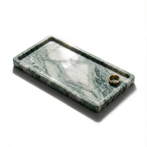 Green Marble Tray – 12" x 6.5" Decorative Vanity Tray
