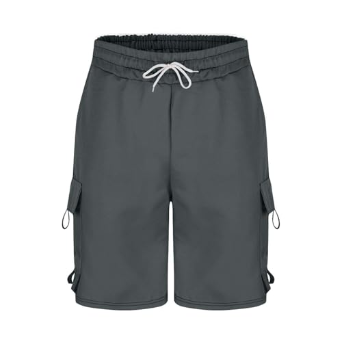 Image of Men's Cargo Shorts Casual Lightweight Quick Dry Outdoor Hiking Short Drawstring Loose Fit Cargo Shorts Multi-Pocket