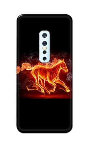 Image of PRINTFIDAA Plastic Printed Hard Back Cover Case For Vivo V17 Pro Back Cover (Fiery Horse) -112, Multi