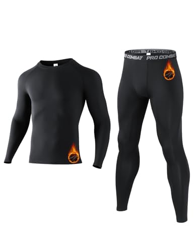 Niksa Thermounterwäsche Herren skiunterwäsche Herren Lange Funktionsunterwäsche Set atmungsaktiv Weich Thermo Unterwäsche für Fußball Laufen Fitness Wandern