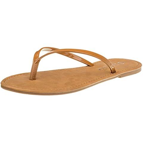 CLOVERLAY Damen Flip Flops Sommer Flache Sandalen Slide Slip On Schuhe Cover