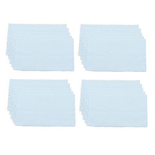 WEKAMOS 50 piezas Paño de Limpieza para Joyas de Suave Unidades Color Azul Arañazos y Manchas Plata Portátil y Duradero para Relojes y Lentes