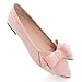 TN TANGNEST Women Fashion Bowknot Flats Comfort Pointed Toe Dress Shoes Light Pink 40(8.5)