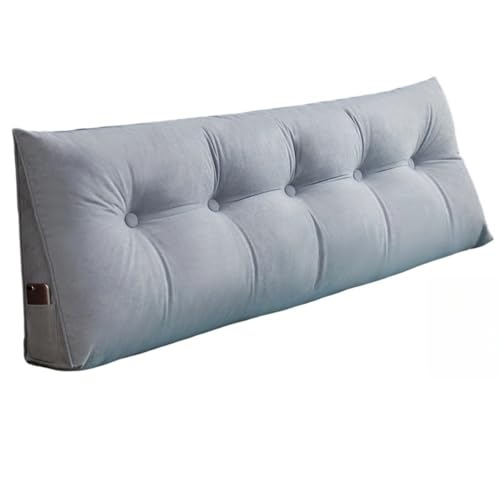 Hrzisda くさび形の紐付き枕飾りが付いたコットンとリネンの混紡ヘッドボード、標準サイズのヘッドボード サポート、電動ポジショニング、寮やリビングルーム用の多目的クッション、取り外して洗えるカバーが付いたデイベッド。 (長さ80cm×厚さ20cm×高さ