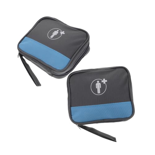 FELTECHELECTR 2pcs Home Travel Medicine Organizer Bag First Aid Kit for Emergency Portable Aid Pouch Multilayer Separation for Quick Access