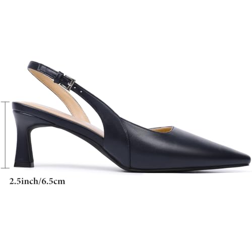 Image of Mostrin Kitten Heels for Women Slingback Pointed Closed Toe Heels Women's Pumps Shoes for Wedding, Party, Commuting