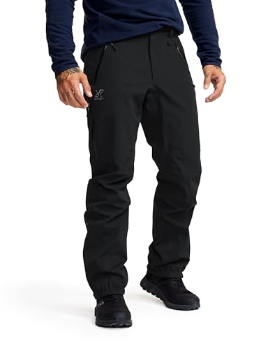 RevolutionRace Cyclone 3L Shell Pants für Herren, wasserdichte Hose mit Recco-Reflektoren zum Wandern, Black, L