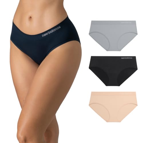 New Balance Women's Seamless Hipsters Underwear, Ultra Comfort Performance Underwear for Women (3 Pack), Multicolor Pack, M