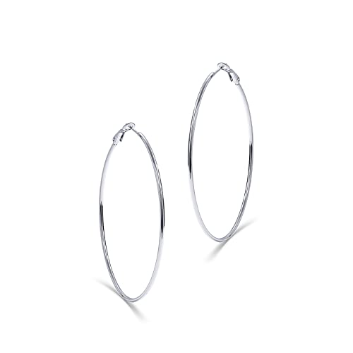 Image of PAVOI Gold Hoop Earrings for Women, 14K Gold Plated Paddle-Back Hoops | Large Hoop Earrings, Lightweight Hoops, Gold Hoops, 925 Sterling Silver Posts