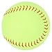 12-Inch Softball for Training, Official Size Unmarked Practice Ball with Optic Yellow Cover, No Logo, PVC Material, Cork Core, Red Stitching, for Customization