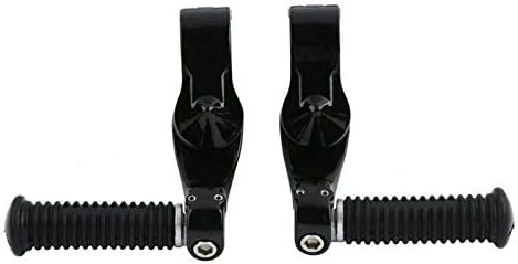 Green-L Universal Motorcycle 1 1/4" Highway Pegs Footpegs with Short Angled Clamp Mount Fit for Harley Touring Road King Street Glide Electra Glide Sportster Softail Dyna 32mm Crash Bar