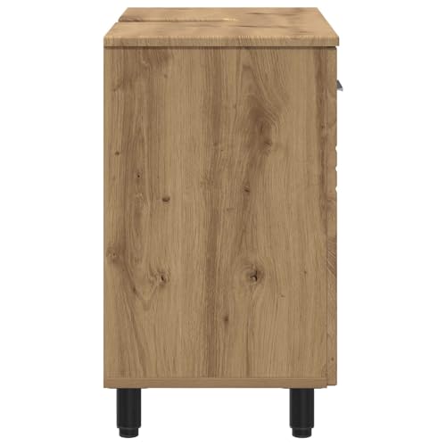 Mueble de baño de madera de roble Artisan con estante interior y diseño elegante 7
