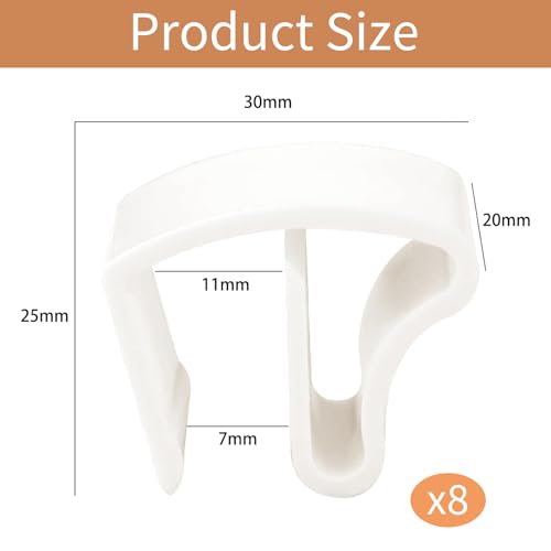 8 Stück Klemmhalter für Jalousien Fenster Ohne Bohren,Rollo Ohne Bohren,Klemmhalter für Rollos,Rollo Halterung Fenster,Doppelrollo Klemmträger für Klemmfix,Wandhalterung Kabel Klemmen Ersatzteile
