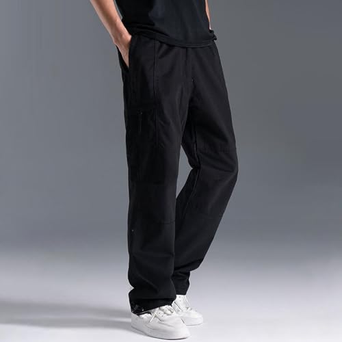 Men's Cargo Pants Lightweight Elastic Waist Baggy Casual Pants Stretch Slim Fit Pull On Work Quick Dry Trousers2