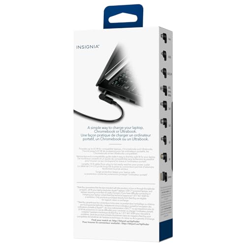 Image of Insignia 65W Universal Laptop Charger Replacement Adapter 10 ft. Cable for Dell HP Acer Asus HP Dell Lenovo IBM Notebook Ultrabook Chromebook Surge Protection Power Supply