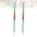 MUSISALY 2pcs Twisted Dotting Pen Colorful Rhinestone Picker Tool for Non-deformation Beads Applicator for Home School Use Durable Easy to Handle Design