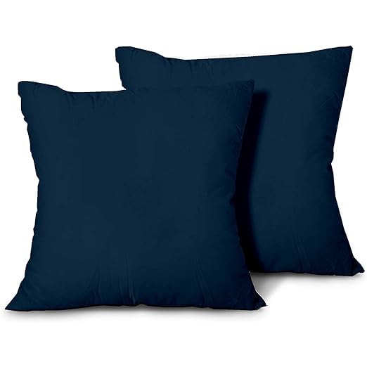 Image of Premium Polyester Fiber Cushion Fillers - Pack of 2 Pcs | 24 x 24 Inches | Navy Blue| Cushions, Sofa Pillow, Cushion for Sofa, Cushion for Bed, Decorative Pillow, Pillow for Support