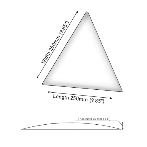 ua acoustics Upholstered Decorative Wall Panels Velvet Headboard Padding | Cushioned Planks | Padded Decor Collision Avoidance | Acoustic Soundproofing Treatment | (Beige, 4x Triangle (25x25cm))