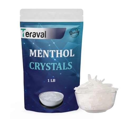 Pure Menthol Crystals 1 lb Cooling Mint Aroma for Soap Making DIY Balms & Cosmetics Refreshing Freshness Smell of Menthol Crystal By Teraval