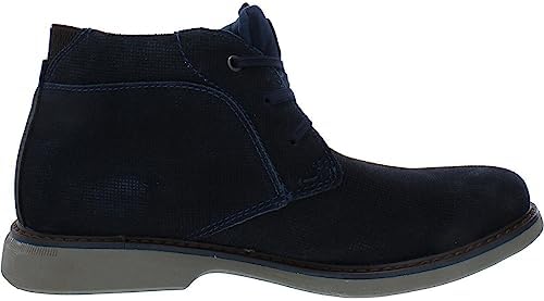 Nunn Bush Men's Otto Plain Toe Chukka Lightweight Leather Suede Water Resistant Boot, Navy, 12 Wide | Image 1