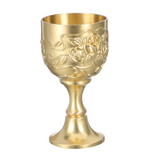 MUELODSIC Cáliz Europeo de Metal Diseño Retro Ergonómico con Copa Pequeña Duradera para Licor y Vino para Ceremonias y Decoración Rústica