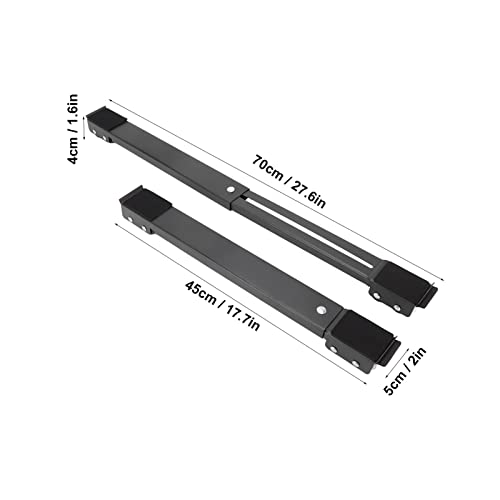 2 Sets Mobile Roller Bracket Furniture Raised Base Heavy Duty Extendable Appliance Rollers for Washing Machines Dishwashers(Black) - Image 2