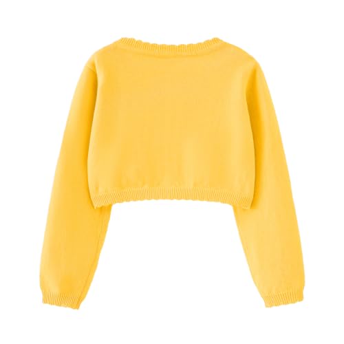 Image of Girls Bolero Cardigan Sweater Toddler Kids Long Sleeve Button Knit Shrug Cropped Cover Up Jacket Tops