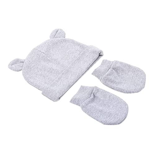 Newborn Anti-Scratch Gloves Set Cotton Baby Hat and Socks 3-Piece Baby Hand Cover for Boys and Girls Soft and Comfortable
